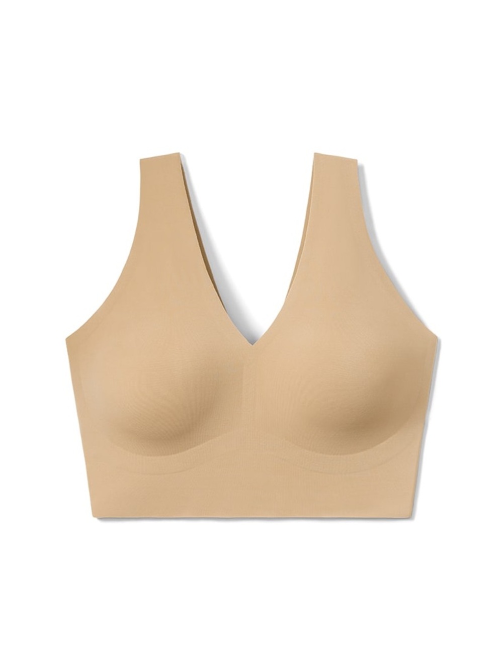 True & Co True Body V-Neck Bra Bralette, Size S, Desert Nude